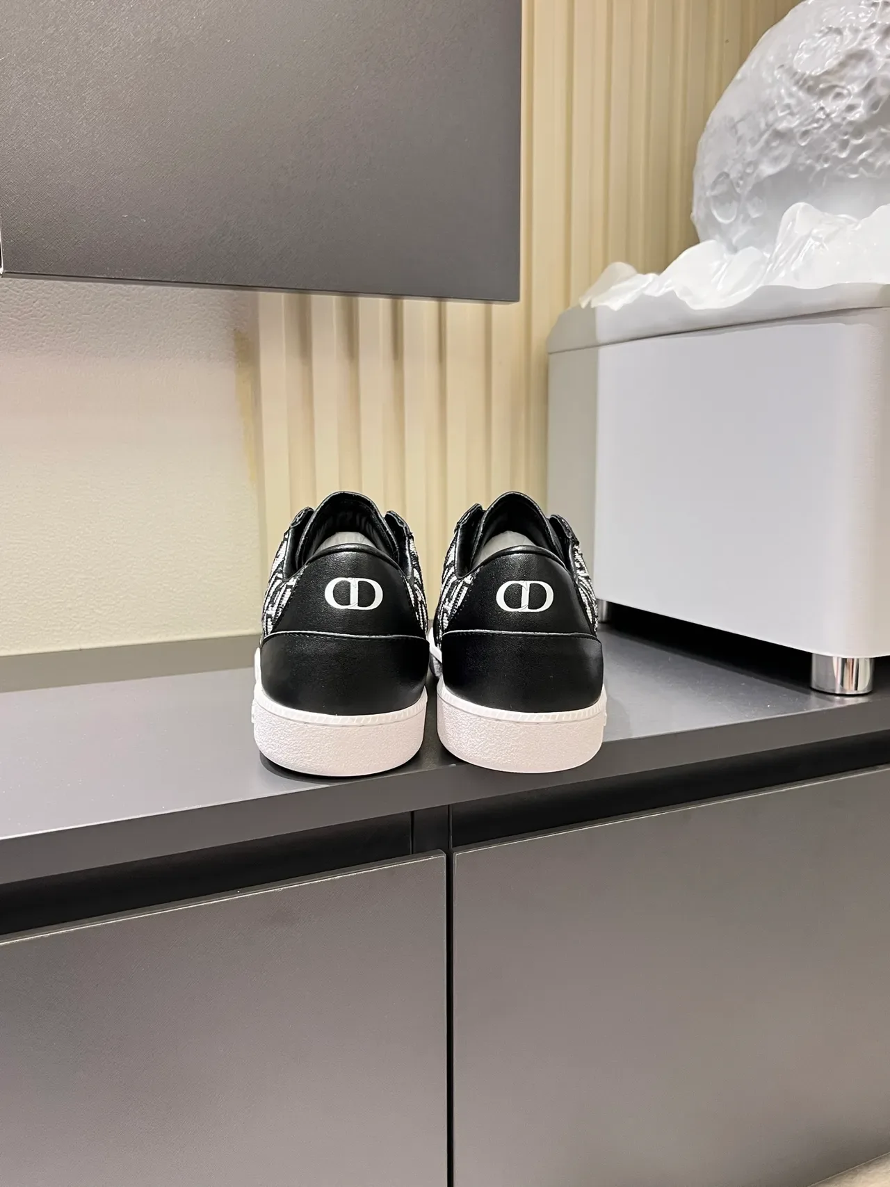 Dior B22 Monogram Black and White Lifestyle Sneakers 2