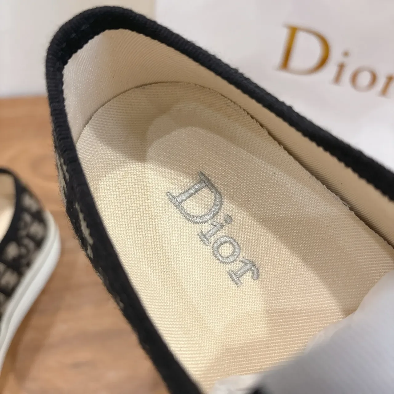 Dior B23 Negro Beige Oblícuo Monograma Lona Zapatillas de bajo corte estilo de vida 2