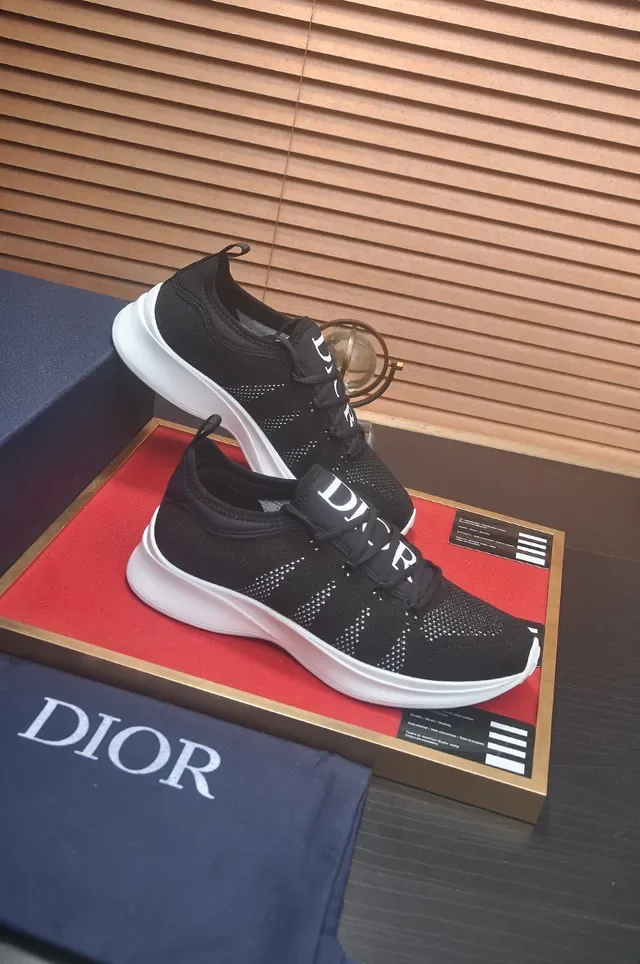 Dior B23 Black Knit Lifestyle Sneakers 6