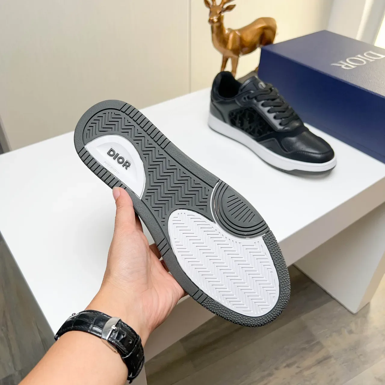 Dior B23 Black Oblique Monogram Lifestyle Sneakers 3