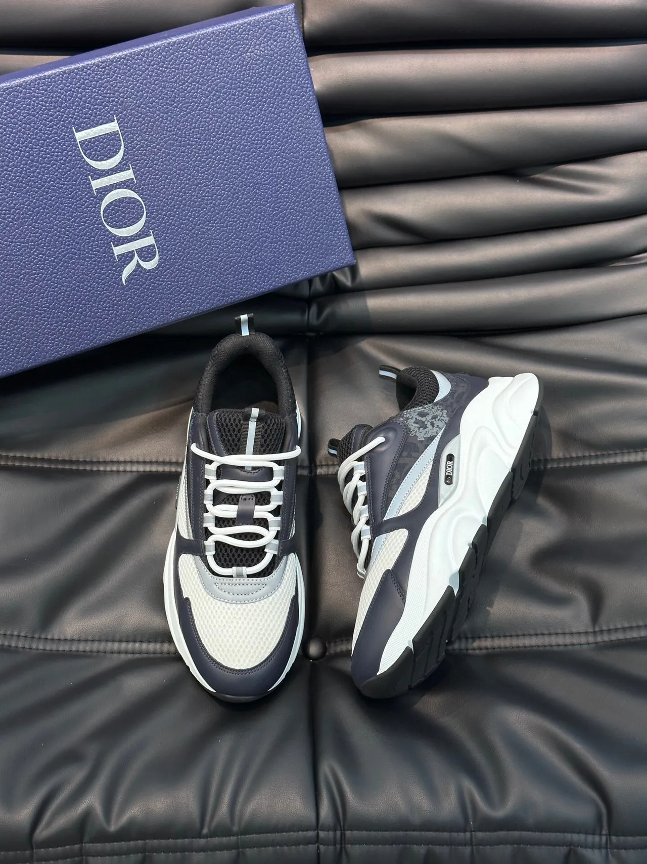 Dior B23 Gray and White Chunky Sneakers 3