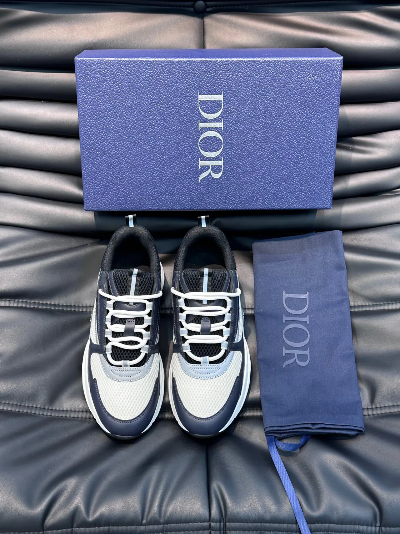 Dior B23 Gray and White Chunky Sneakers 4