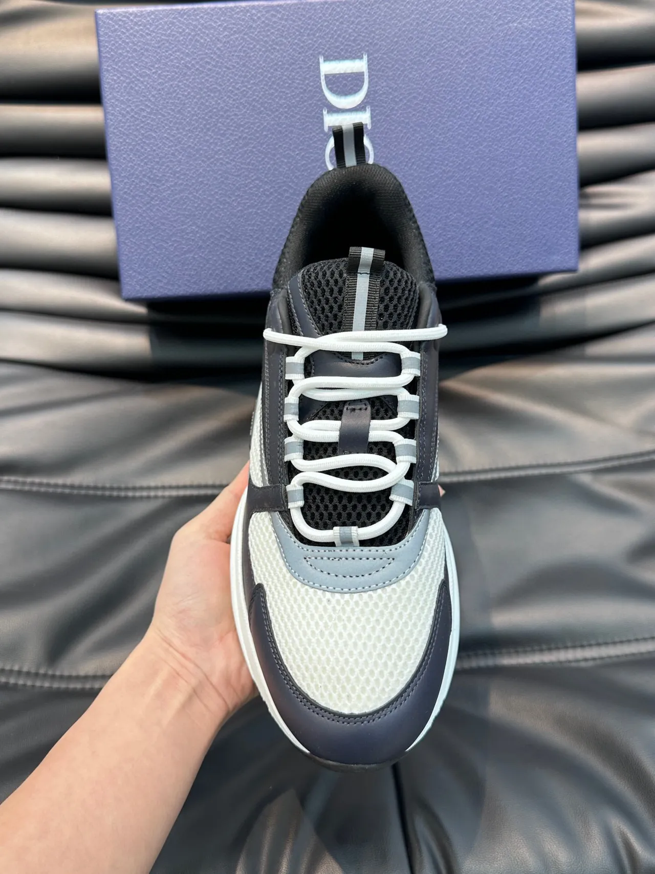 Dior B23 Gray and White Chunky Sneakers 5