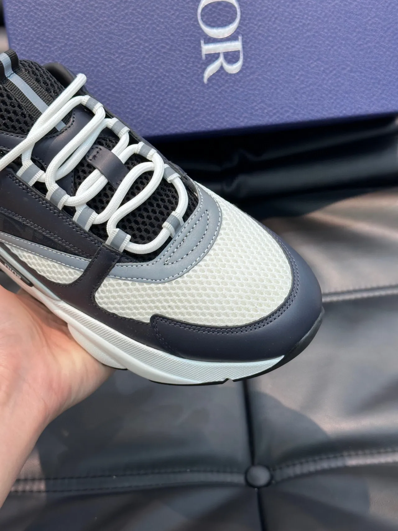 Dior B23 Gray and White Chunky Sneakers 6