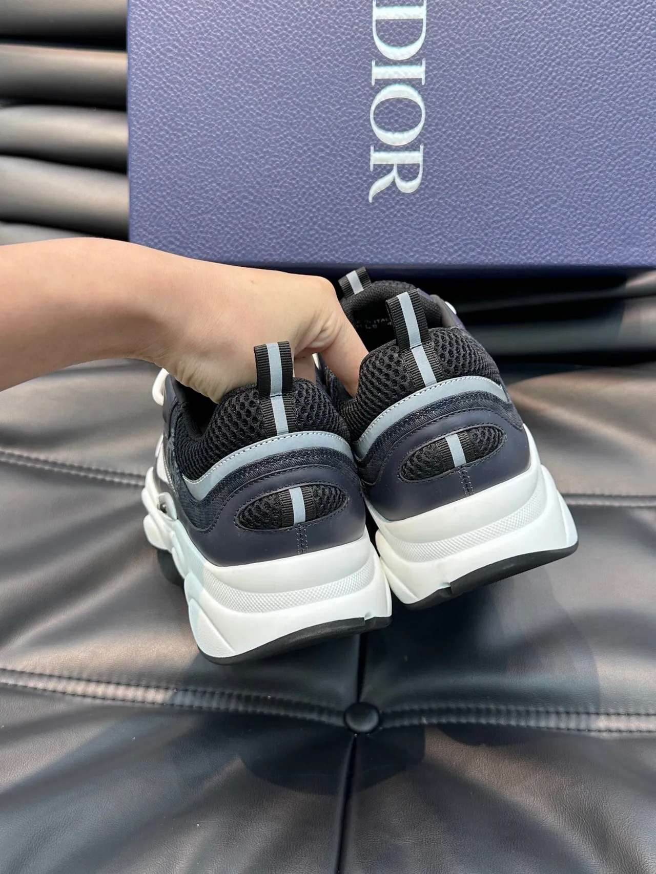 Dior B23 Gray and White Chunky Sneakers 8