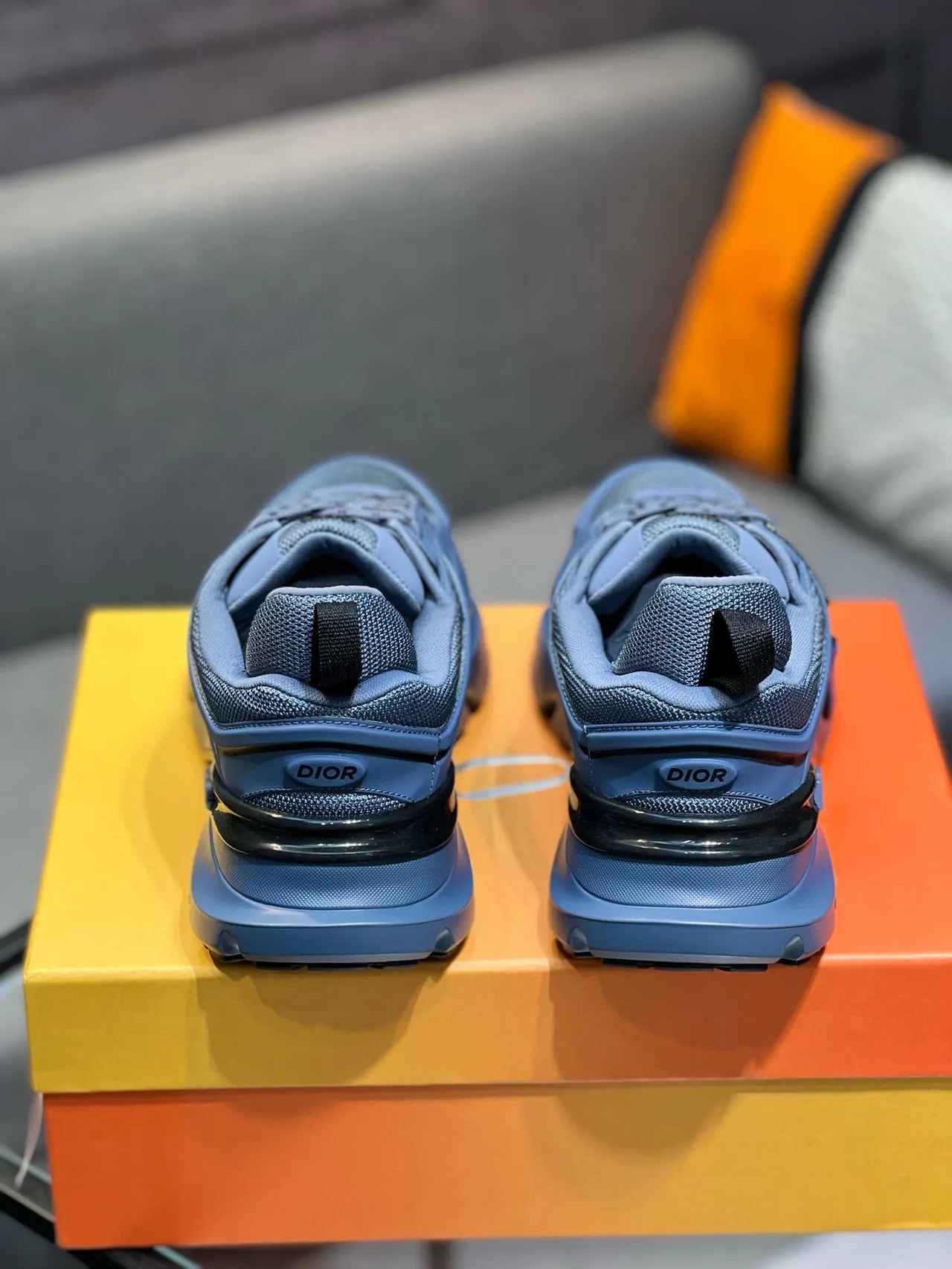Dior B23 Gray Blue Chunky Sneakers 2