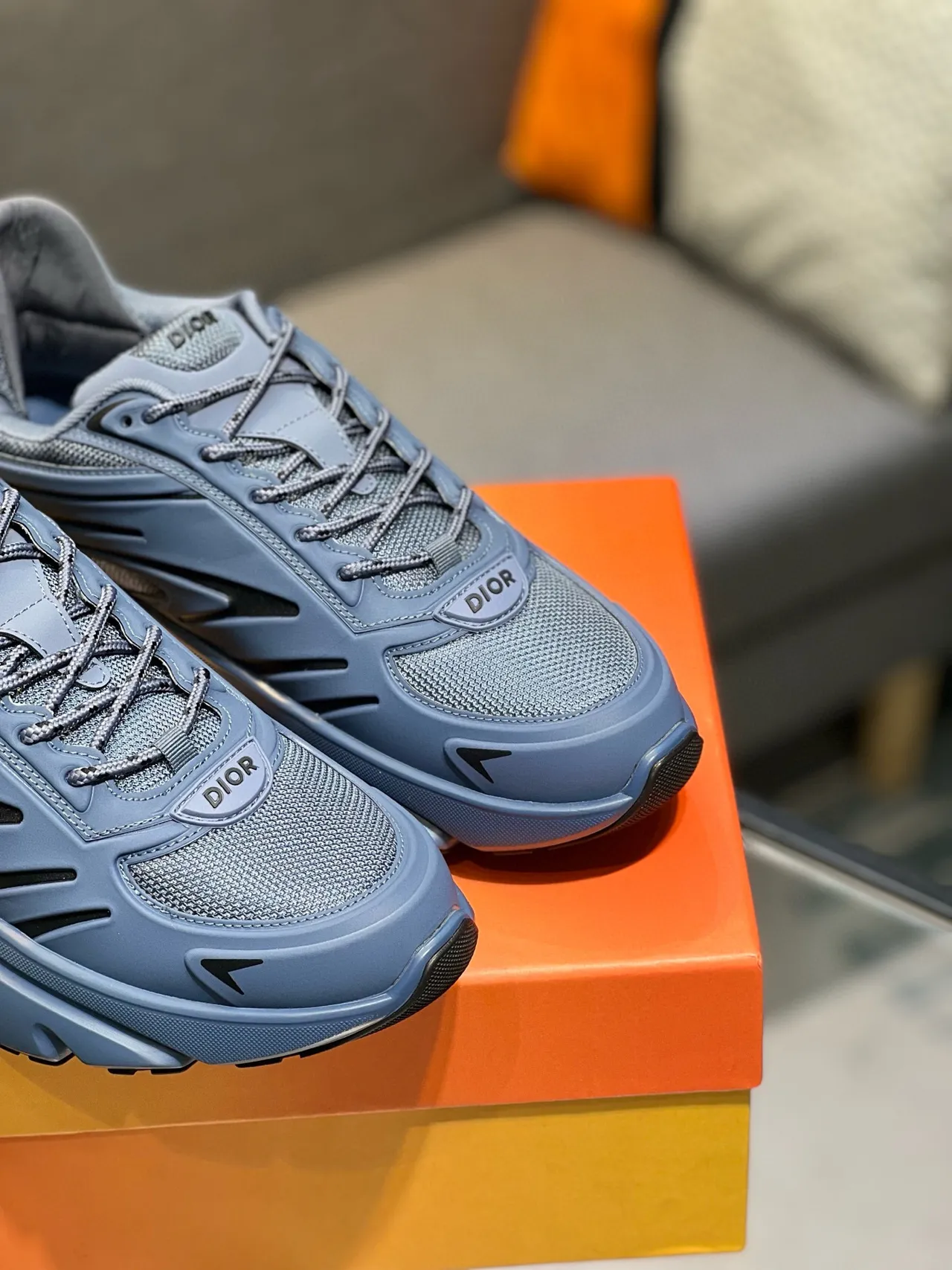 Dior B23 Gray Blue Chunky Sneakers 6
