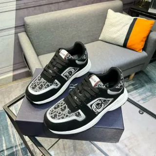 Dior B23 Leopard-Print Black and White Lifestyle Sneakers