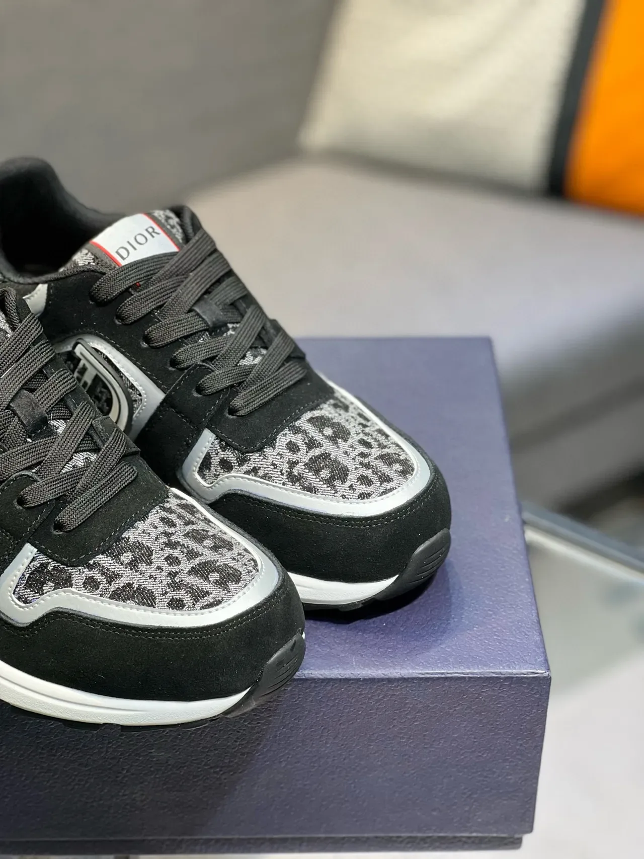 Dior B23 Leopard-Print Black and White Lifestyle Sneakers 7