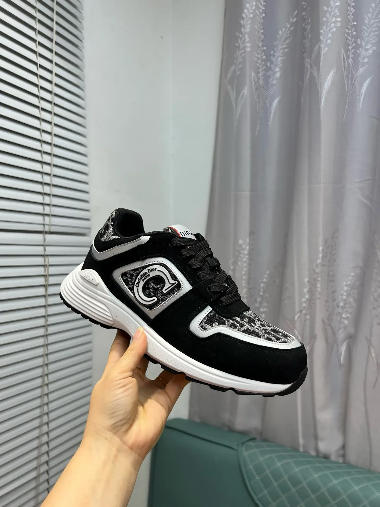 Dior B23 Leopard-Print Black and White Lifestyle Sneakers 9