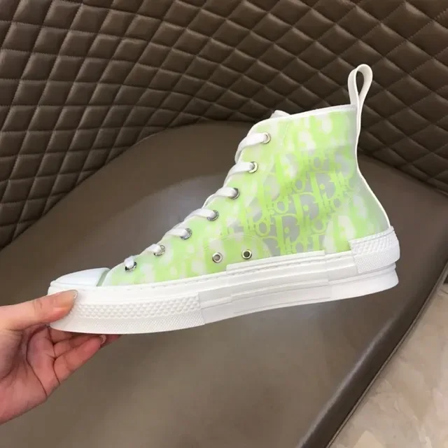 Dior B23 Neon Lime Green Transparent Oblique Monogram Lifestyle Sneakers 2