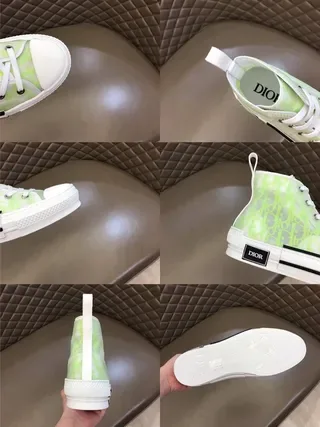 Dior B23 Neon Lime Green Transparent Oblique Monogram Lifestyle Sneakers 3