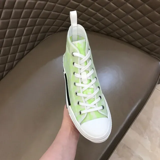 Dior B23 Neon Lime Green Transparent Oblique Monogram Lifestyle Sneakers 5