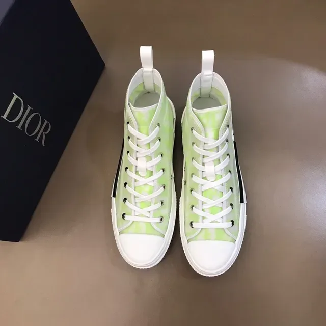 Dior B23 Neon Lime Green Transparent Oblique Monogram Lifestyle Sneakers 7