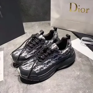 Dior B23 Oblique Print Black and White Lifestyle Sneakers