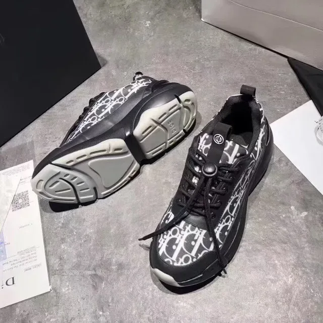 Dior B23 Oblique Print Black and White Lifestyle Sneakers 3