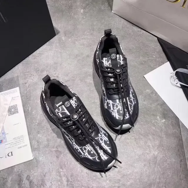 Dior B23 Oblique Print Black and White Lifestyle Sneakers 5