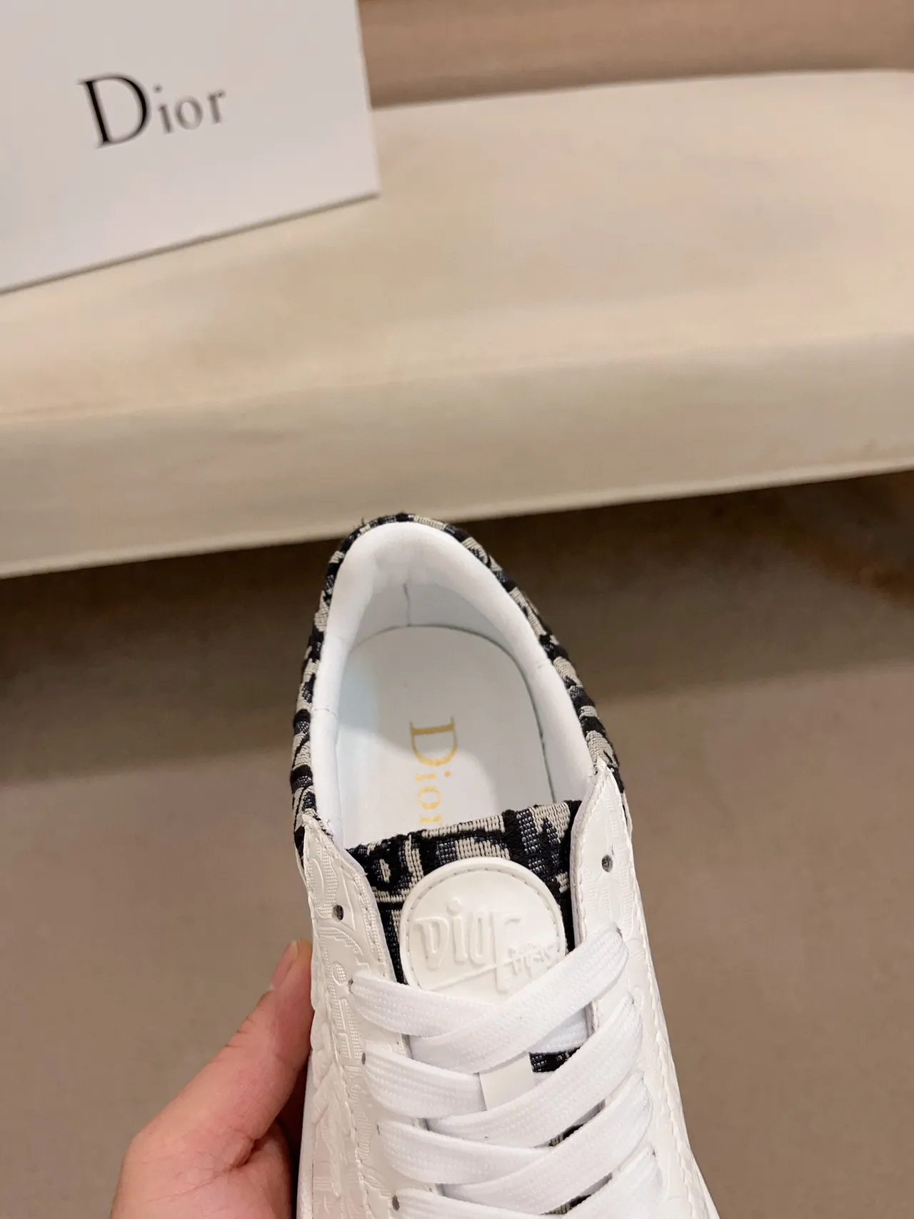 Dior B23 White and Black Oblique Lifestyle Sneakers 7