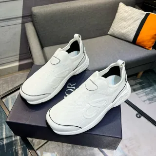 Dior B23 White Knit Slip-On Lifestyle Sneakers