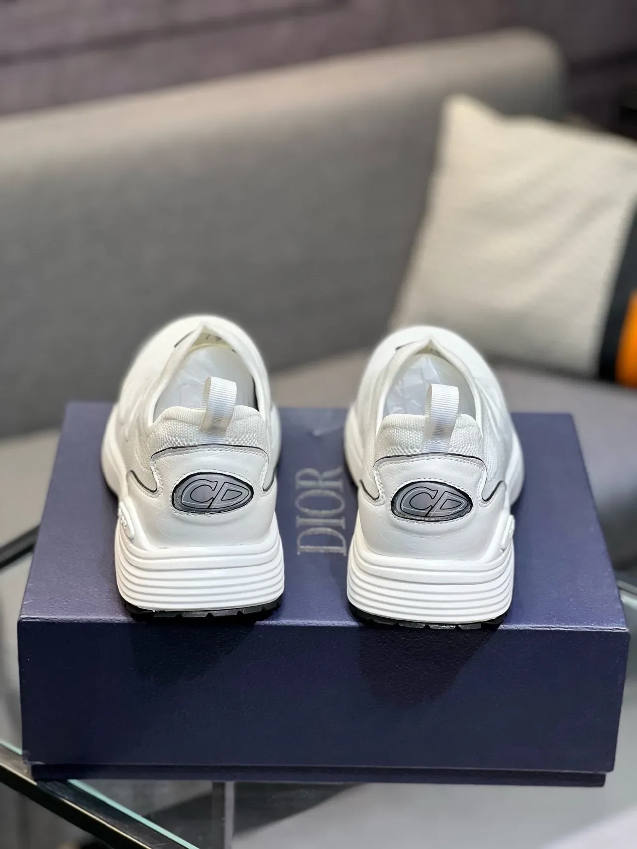 Dior B23 White Knit Slip-On Lifestyle Sneakers 2