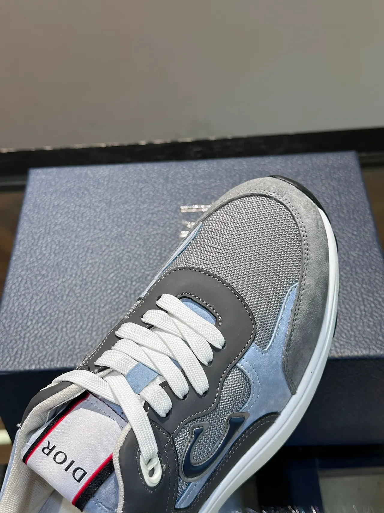 Dior B27 Multi-Panel Light Blue and Gray Chunky Sneakers 3