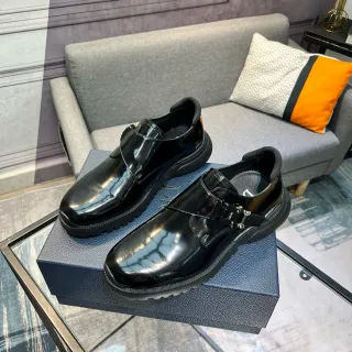 Dior B27 Patent Leather Buckle Strap Loafers