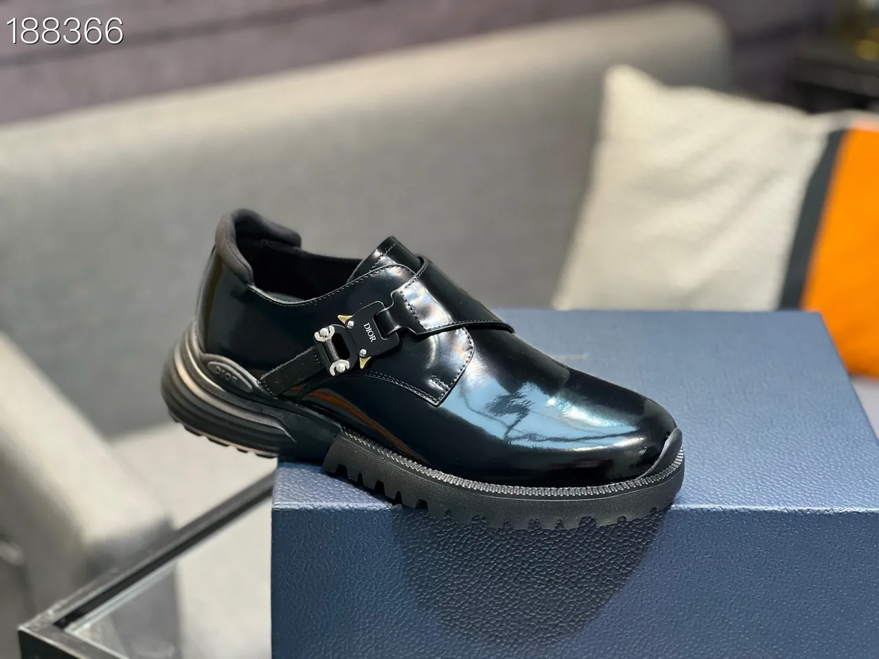 Dior B27 Patent Leather Buckle Strap Loafers 4