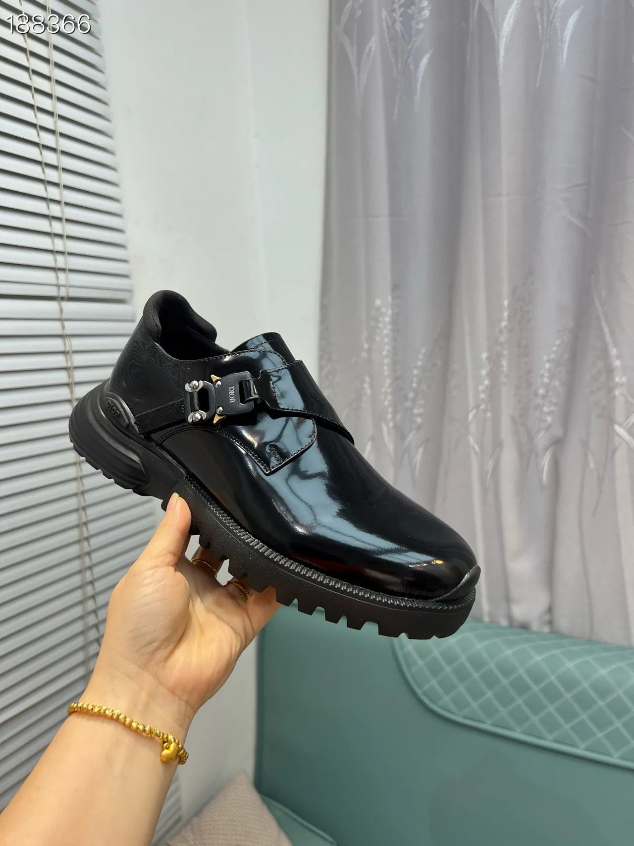 Dior B27 Patent Leather Buckle Strap Loafers 6