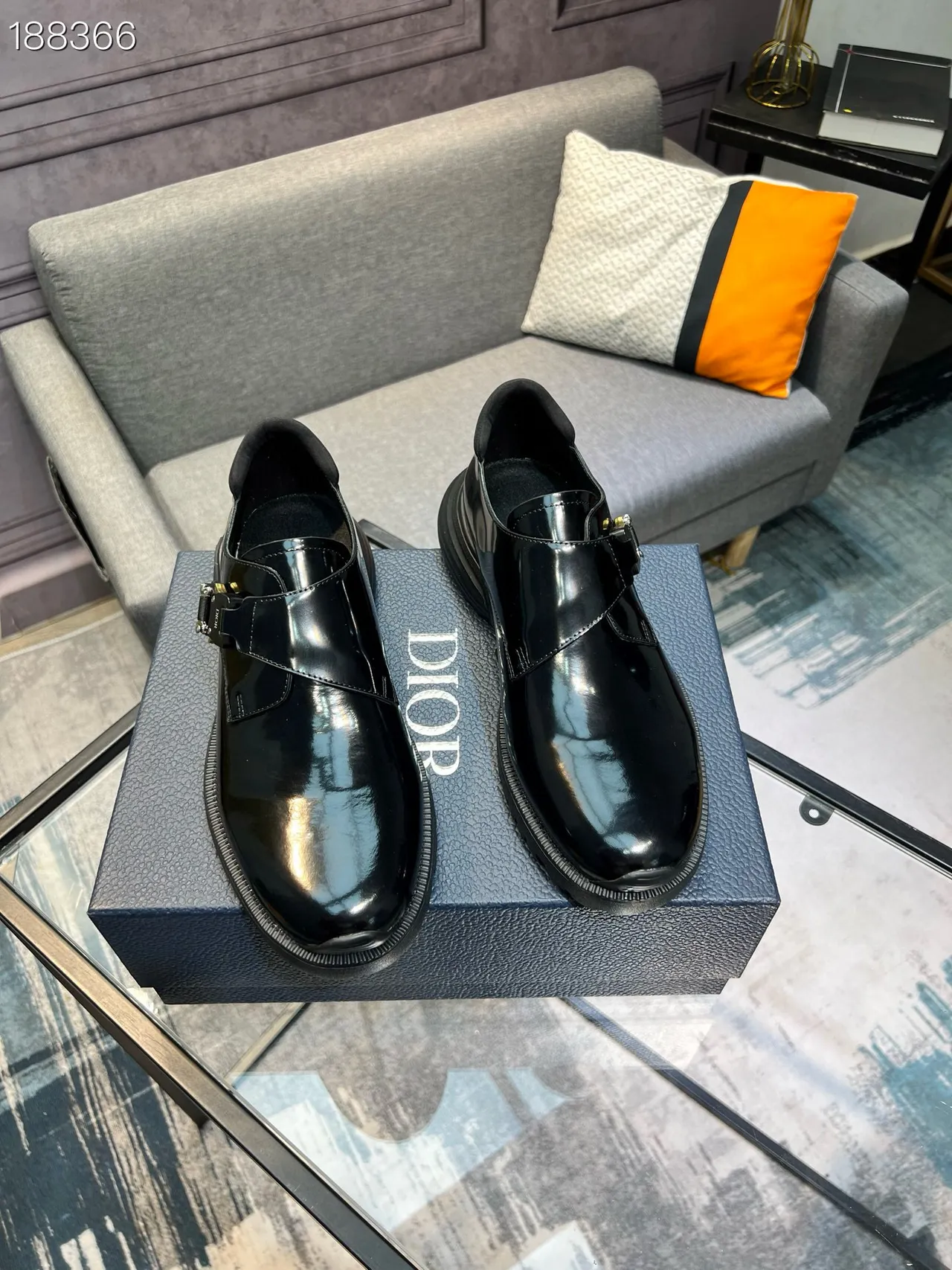 Dior B27 Patent Leather Buckle Strap Loafers 7