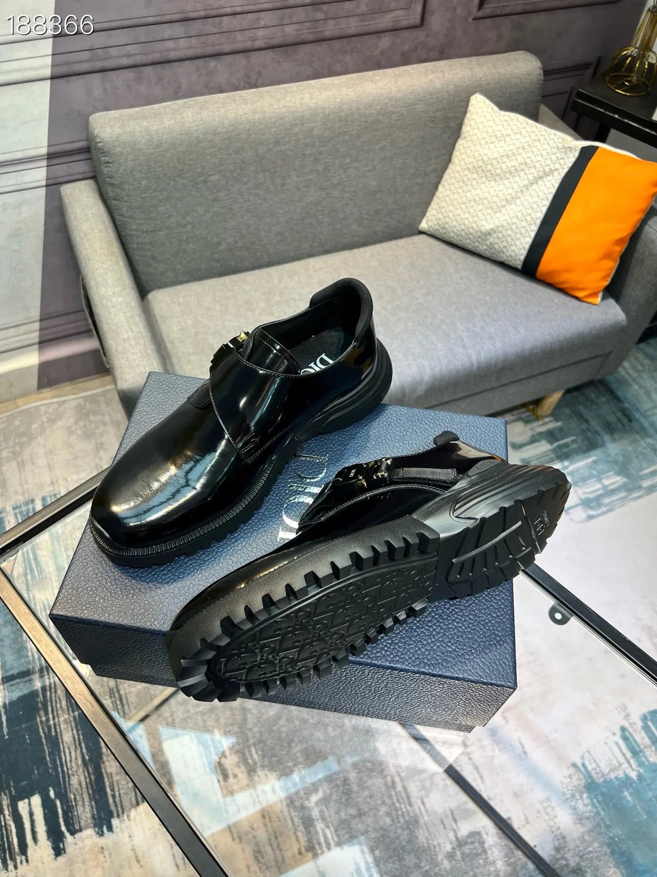 Dior B27 Patent Leather Buckle Strap Loafers 8