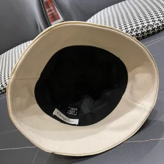 Dior Beige Black Structured Fabric Contrasting Interior Bucket Hat