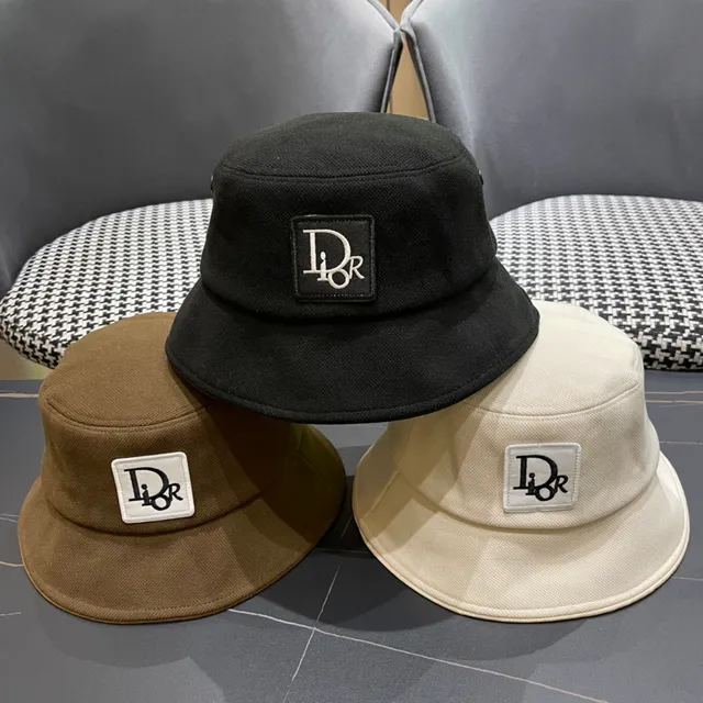 Dior Beige Black Structured Fabric Contrasting Interior Bucket Hat 2