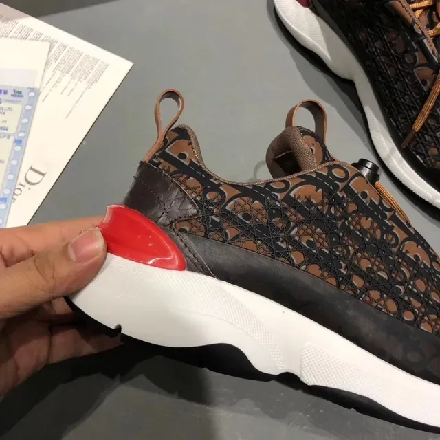 Dior Black Brown Oblique Monogram Print Toggle-Lace Hybrid Closure Lifestyle Sneakers 3