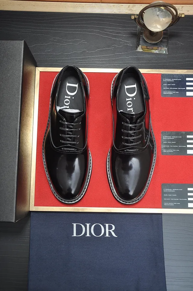 Dior Black Cap-Toe Oxford Shoes 5