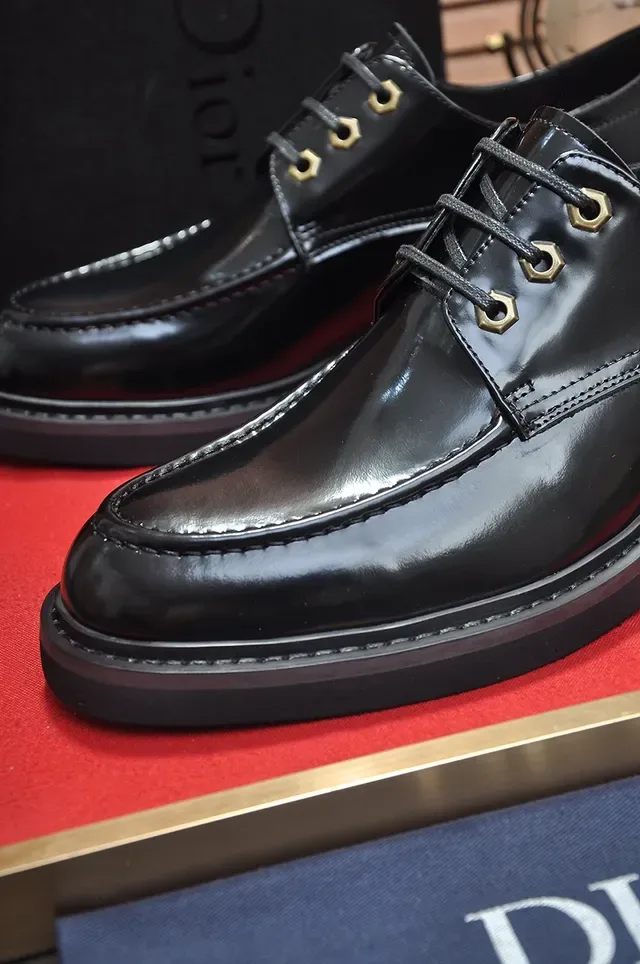 Dior Black Gloss Leather Oxford Shoes 2