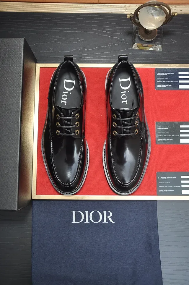 Dior Black Gloss Leather Oxford Shoes 5