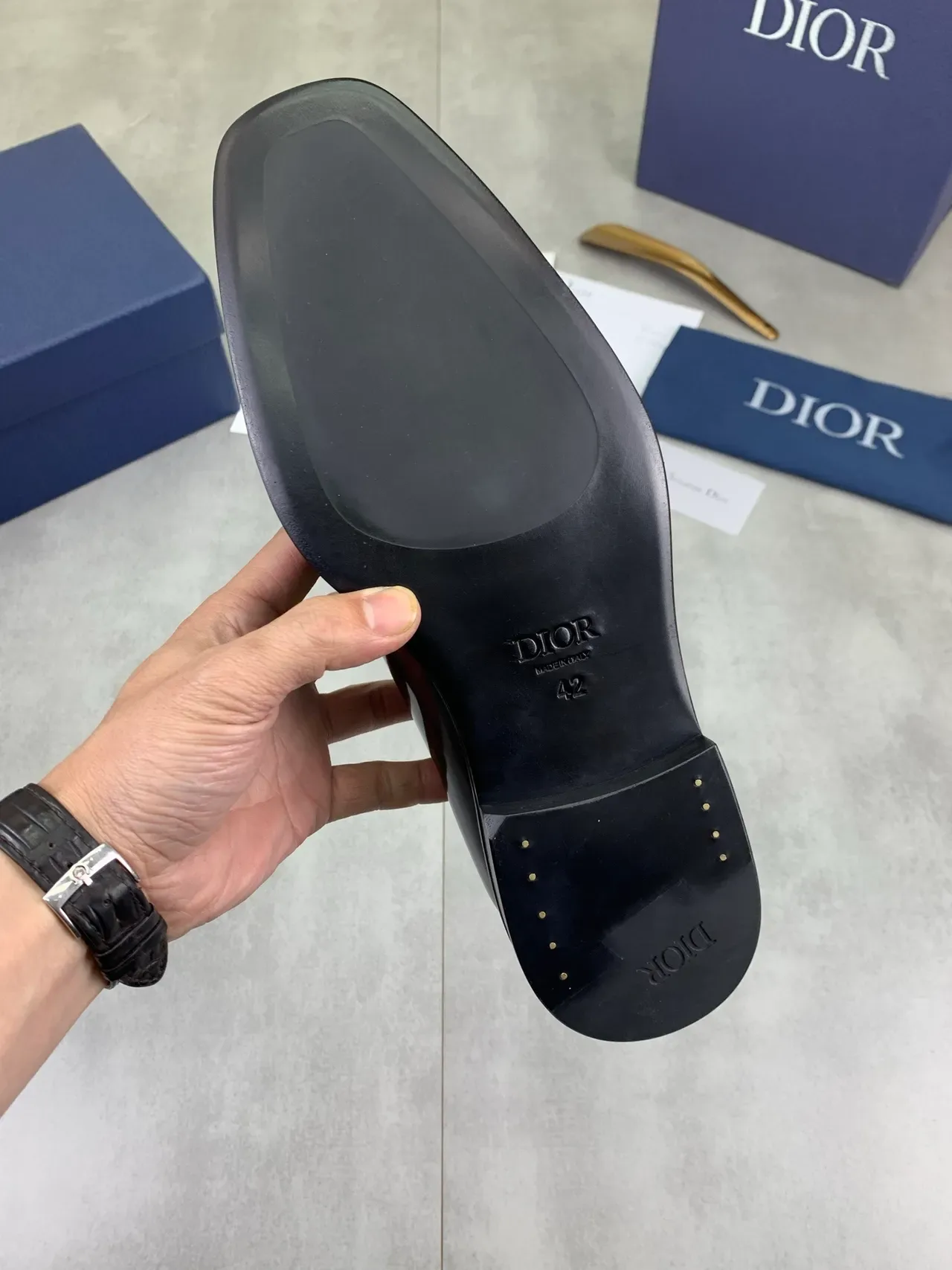 Dior Chaussures Oxford Noir brillant cuir effet patenté bout cap 3