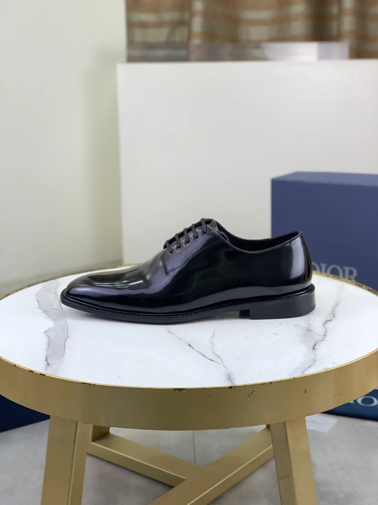 Dior Chaussures Oxford Noir brillant cuir effet patenté bout cap 6