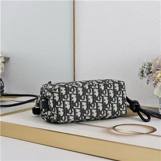 Dior Black Gold Logo Soft Rounded Shoulder Bag 4