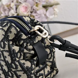 Dior Black Gold Logo Soft Rounded Shoulder Bag 7