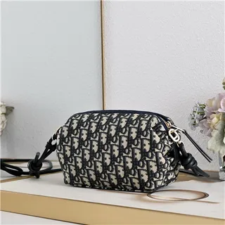 Dior Black Gold Logo Soft Rounded Shoulder Bag 8