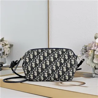 Dior Black Gold Logo Soft Rounded Shoulder Bag 9