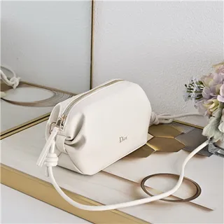 Dior Black Gold Logo Soft Rounded Shoulder Bag 19