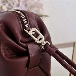 Dior Black Gold Logo Soft Rounded Shoulder Bag 23