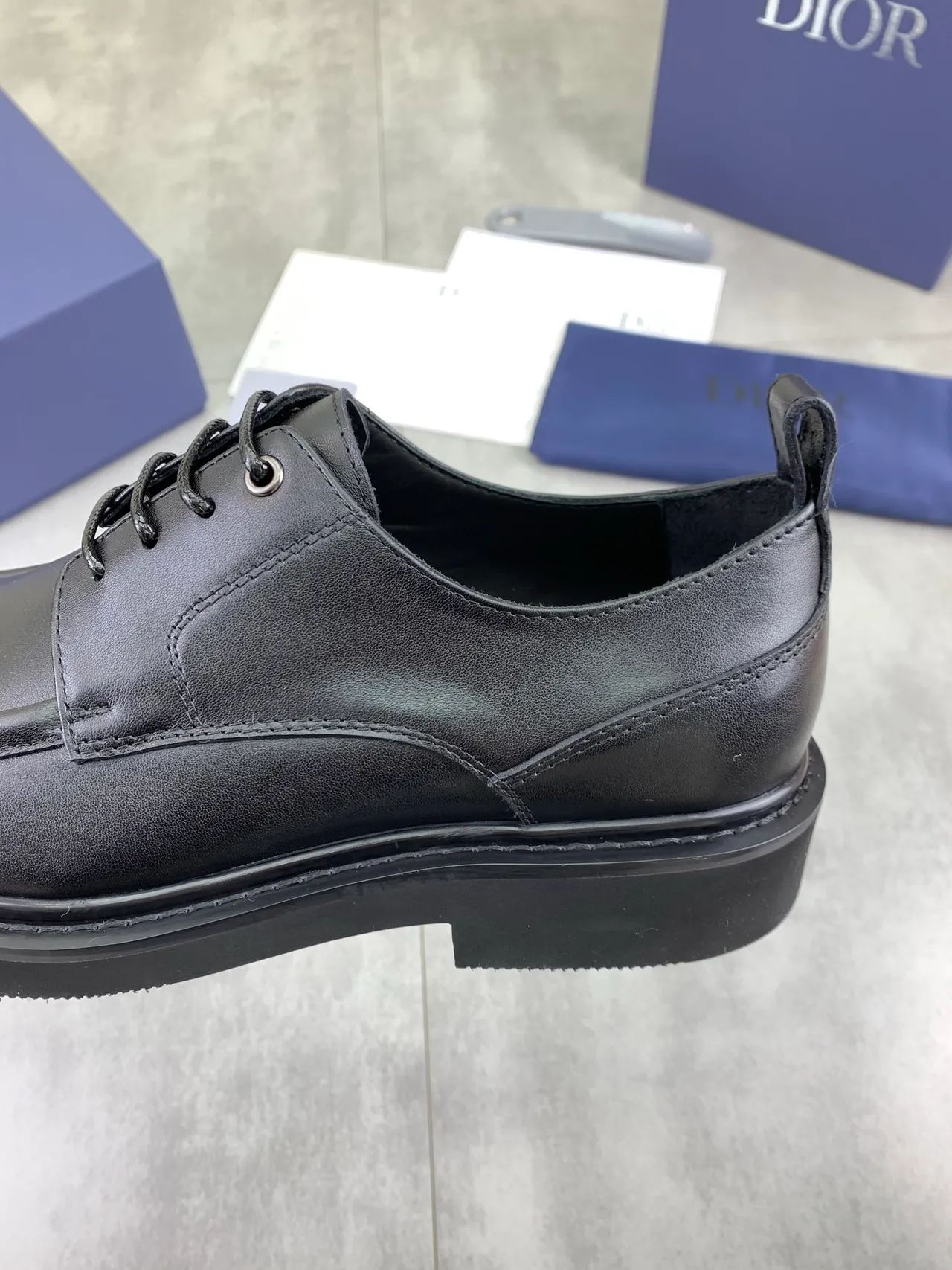 Dior Black Leather Oxford Shoes 4