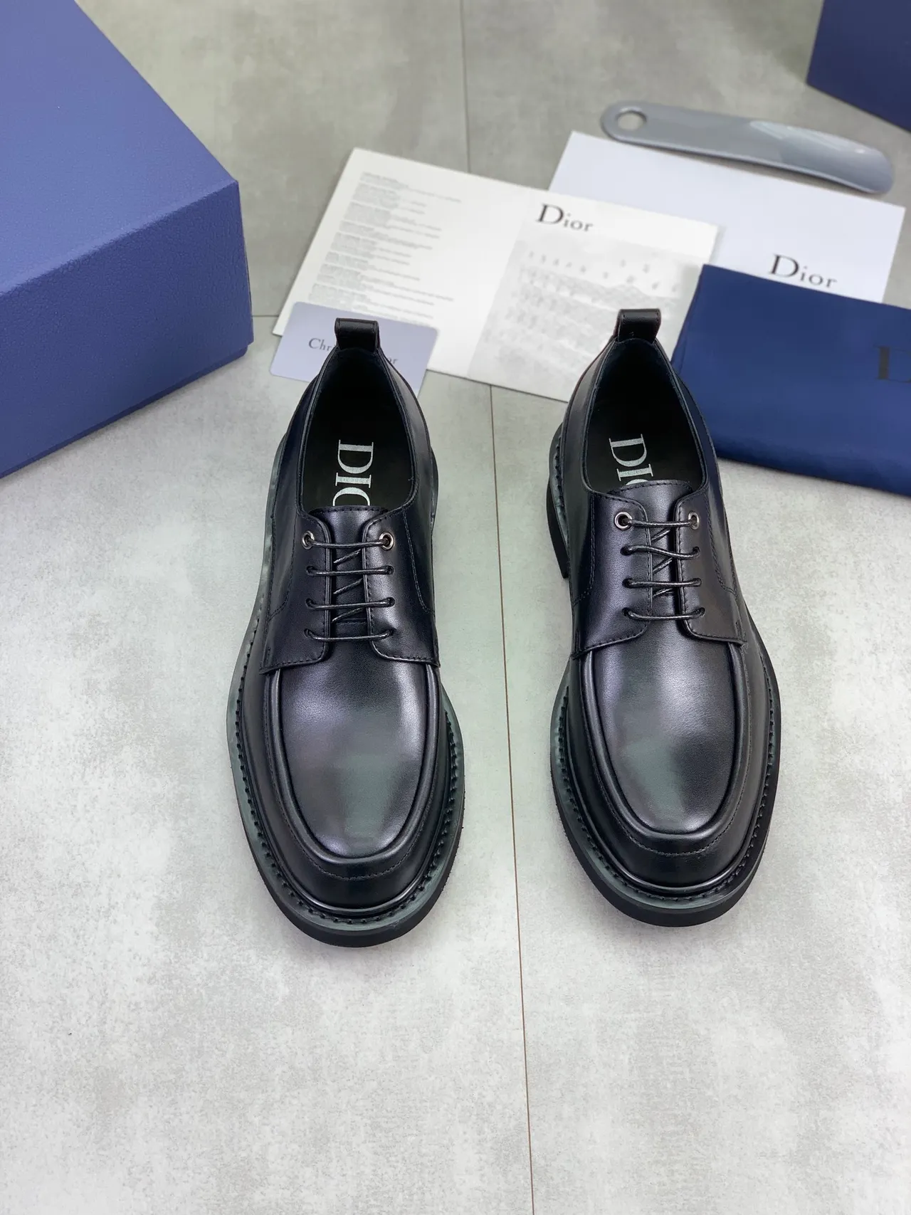 Dior Black Leather Oxford Shoes 5
