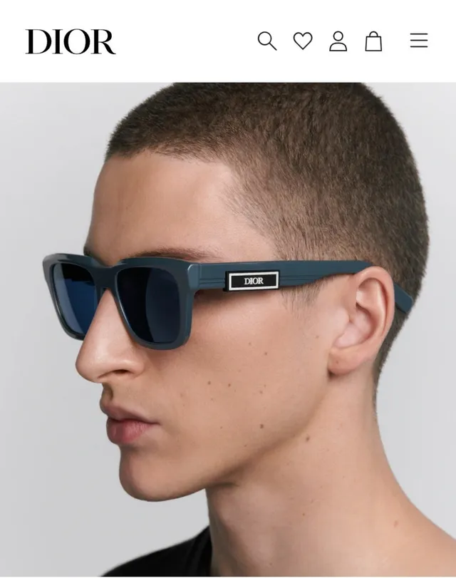 Dior Black Red Rectangular Acetate Frame Temple Trim Sunglasses 2