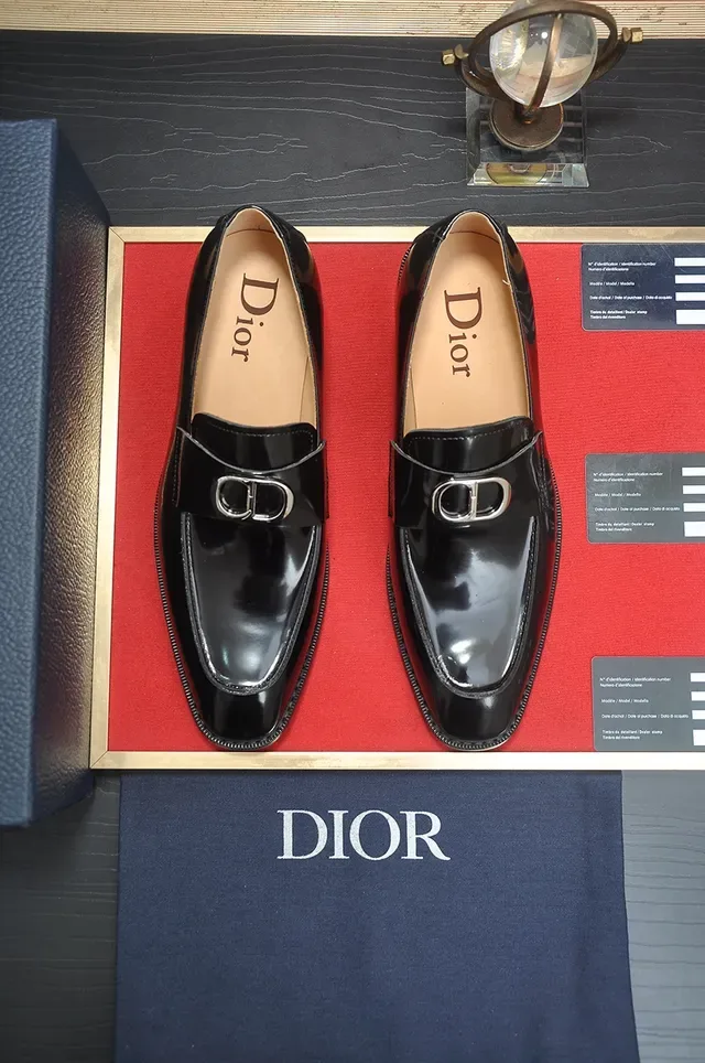 Dior Black Silver Glossy Patent Leather Single Strap Loafer 5