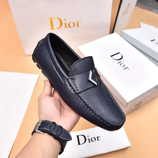Dior Loafer Noir Argent Cuir Pebbled Boucle Métallique Oblique 5
