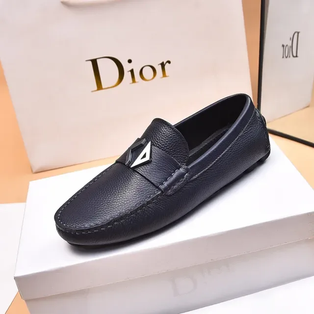Dior Loafer Noir Argent Cuir Pebbled Boucle Métallique Oblique 6
